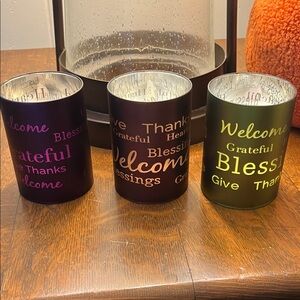 Set of Three Thanksgiving LED candles